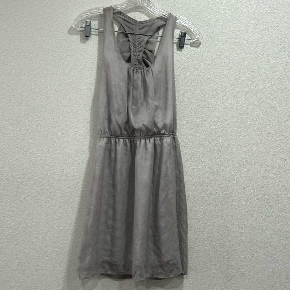 Love Notes Grey Racerback Ruffle Mini Dress SZ Small